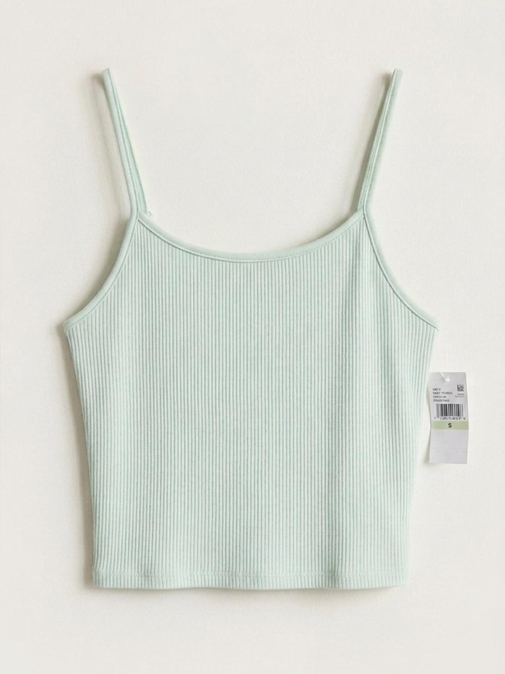 NWT American Eagle Mint Green Ribbed Cropped Cami Tank Top Women’s Small